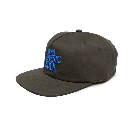 BCR STRAIGHT UP CONE BLUE ON OLIVE HAT