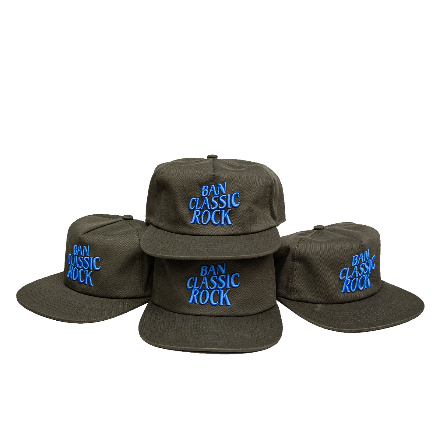 BCR STRAIGHT UP CONE BLUE ON OLIVE HAT
