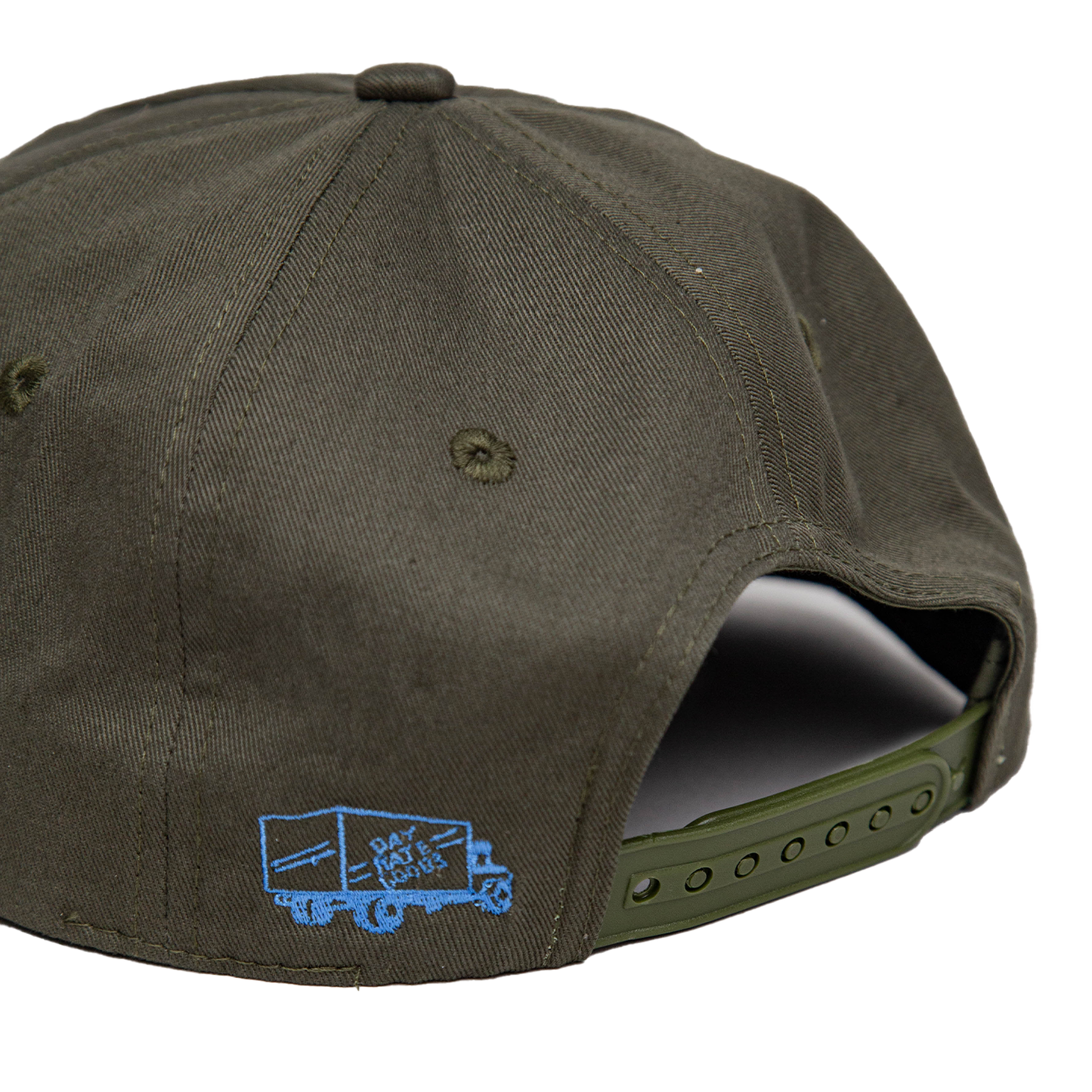 BCR STRAIGHT UP CONE BLUE ON OLIVE HAT